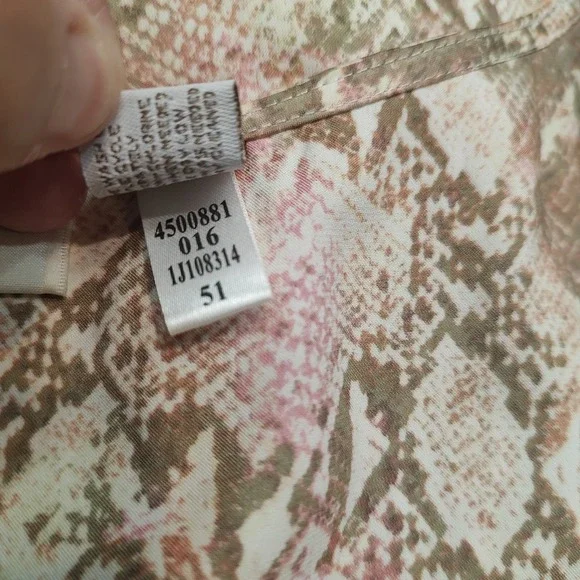 Chico's Size 2 US 12/14 Beige Pink Snake Print‎ Tank Top Camisole Sleeveless - Picture 6 of 7